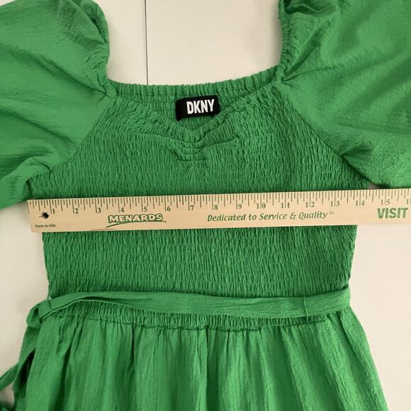 DKNY Dress NO SIZE TAG S Tiered Belt Peasant Coastal Cowgirl Rodeo Puff Milkmaid - Picture 11 of 15